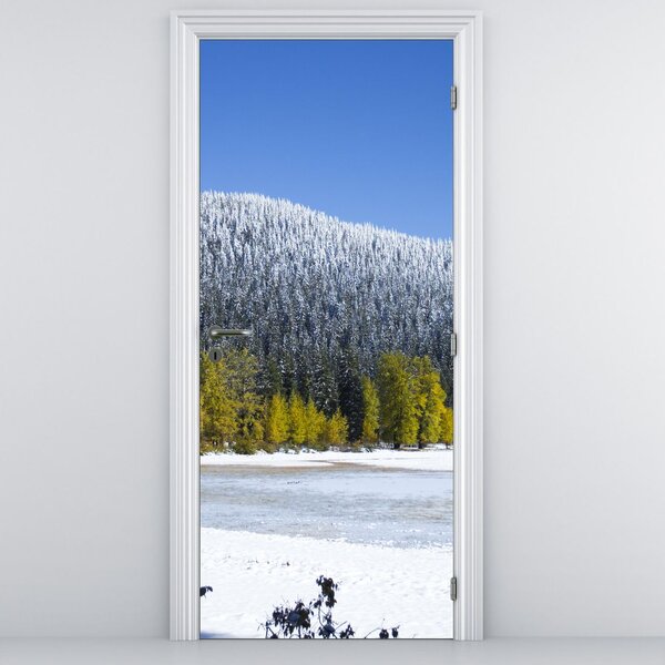 Fototapeta na drzwi - Śnieżne góry zimą (95x205cm)