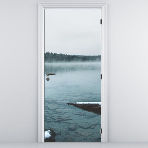 Fototapeta na drzwi - Lodowe nordyckie jezioro (95x205cm)