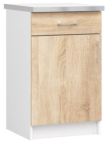 Dolna szafka kuchenna z blatem dąb sonoma 50 cm F0-P96
