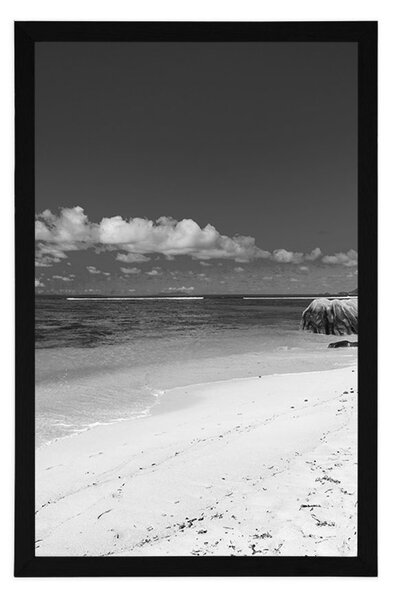 Plakat Czarno-biała plaża Anse Source