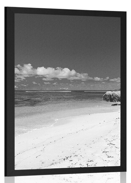 Plakat Czarno-biała plaża Anse Source