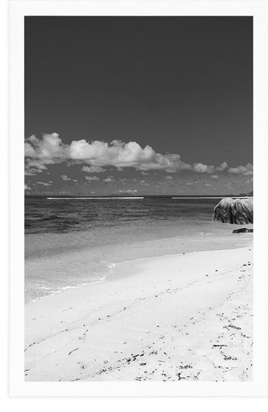 Plakat Czarno-biała plaża Anse Source