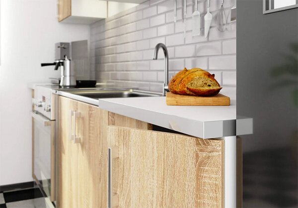 Komplet mebli kuchennych 240 cm dąb sonoma N9-H08