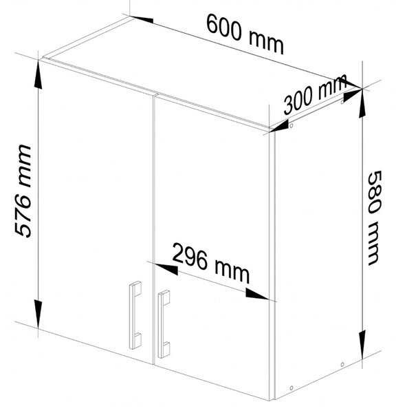 Górna szafka wisząca do kuchni dąb sonoma 60 cm Z2-K79