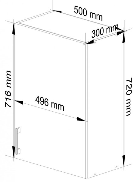 Szafka kuchenna górna dąb sonoma 50 cm T4-R31