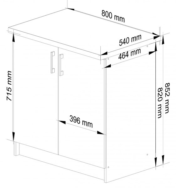 Dolna szafka kuchenna dąb sonoma 80 cm Z6-G22