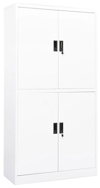Biała minimalistyczna szafa biurowa na klucz - Vikta