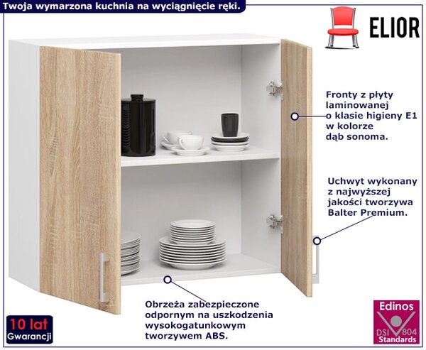 Górna szafka kuchenna z podwójnym frontem 80 cm F5-S19