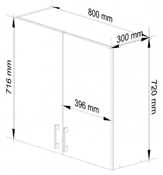 Górna szafka kuchenna z podwójnym frontem 80 cm F5-S19