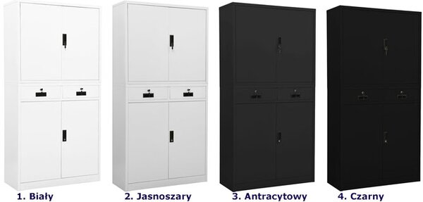 Antracytowa szafa na dokumenty na klucz - Lipsod