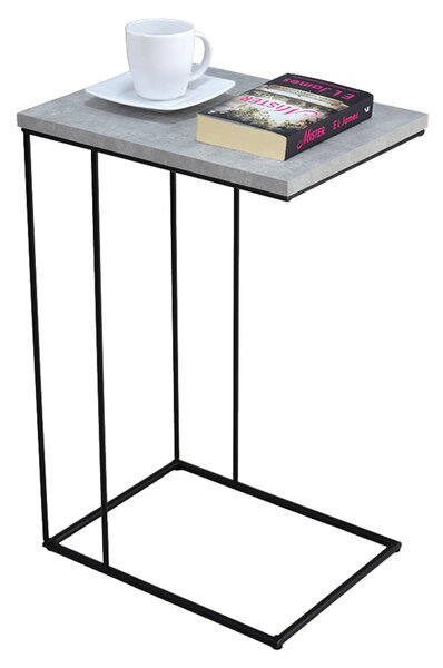Druciany stolik pomocniczy beton + czarny - Texti 5X