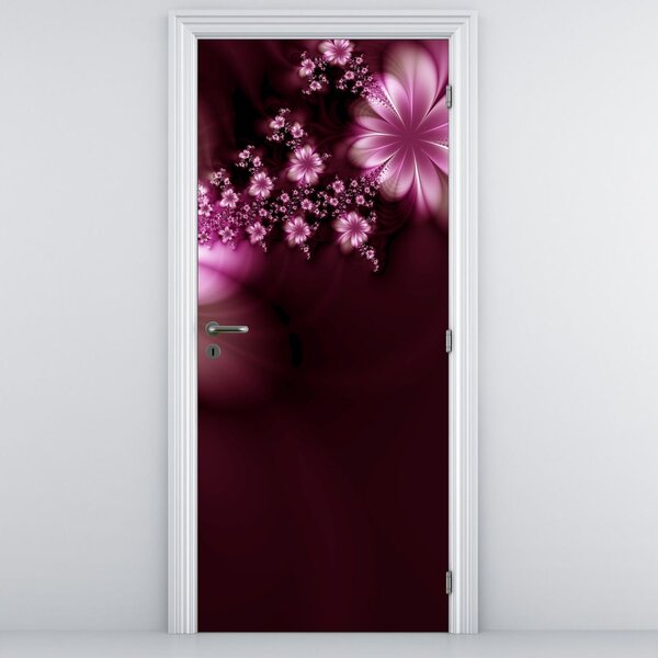 Fototapeta na drzwi - Abstrakcja, kwiaty (95x205cm)