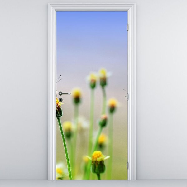 Fototapeta na drzwi - Motyle na kwiatku (95x205cm)