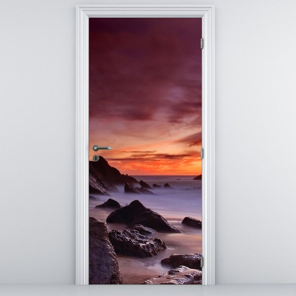 Fototapeta na drzwi - Zachód Słońca na wybrzeżu (95x205cm)