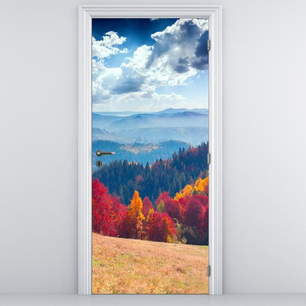 Fototapeta na drzwi - Kolorowy jesienny krajobraz (95x205cm)