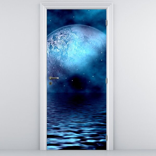 Fototapeta na drzwi - Księżyc nad poziomem morza (95x205cm)