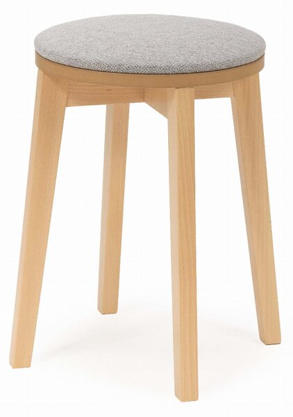 Taboret tapicerowany tkanina do wyboru nogi buk naturalny