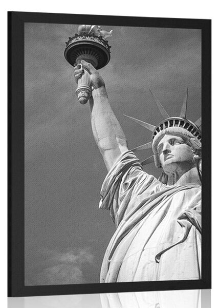 Plakat Statua Wolności w czarno-białym wzorze