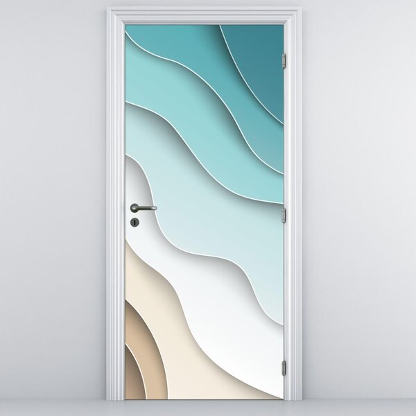 Fototapeta na drzwi - Abstrakcyjne wybrzeże morskie (95x205cm)