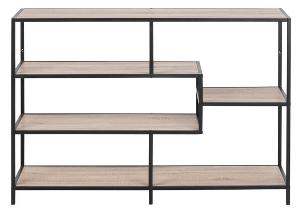 Czarno-naturalny regał w dekorze dębu 114x78 cm Seaford – Actona