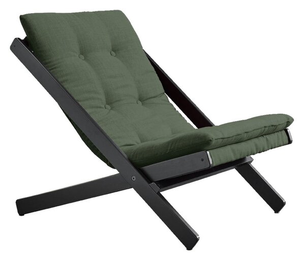 Fotel rozkładany Karup Design Boogie Black/Olive Green