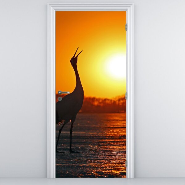 Fototapeta na drzwi - Ptaki o zachodzie słońca (95x205cm)