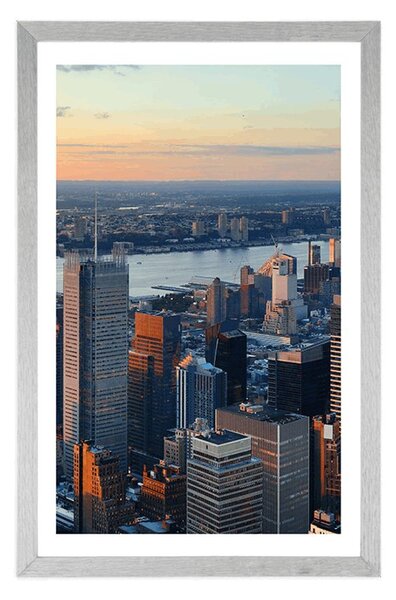 Plakat z passe-partout panorama Nowego Jorku