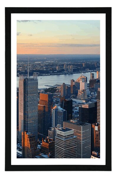 Plakat z passe-partout panorama Nowego Jorku
