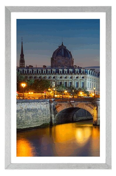 Plakat z passe-partout olśniewająca panorama Paryża