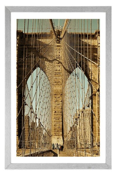Plakat z passe-partout most Manhattan w New York