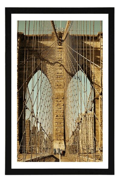 Plakat z passe-partout most Manhattan w New York
