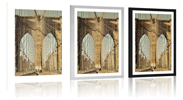 Plakat z passe-partout most Manhattan w New York