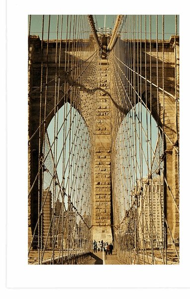 Plakat z passe-partout most Manhattan w New York