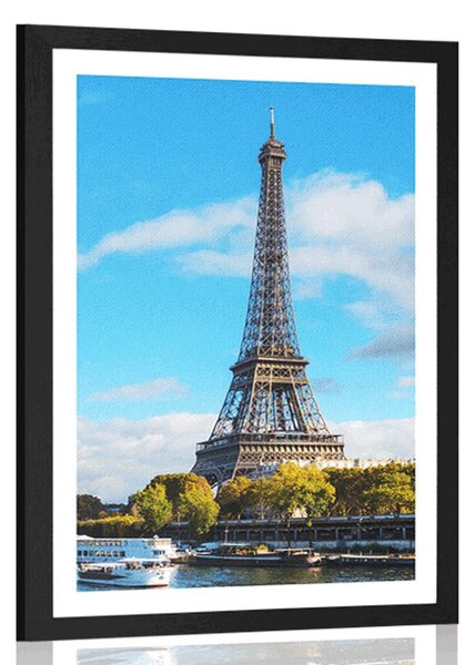 Plakat z passe-partout piękna panorama Paryża