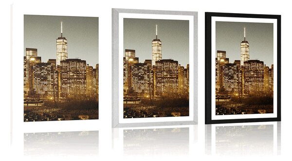 Plakat z passe-partout centrum New York