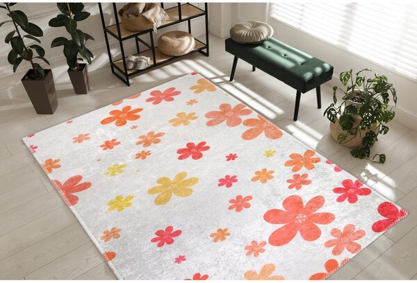 Pomarańczowo-kremowy dywan dziecięcy odpowiedni do prania 60x100 cm Fall Flowers – Vitaus