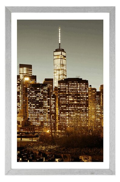 Plakat z passe-partout centrum New York