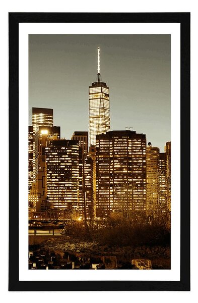 Plakat z passe-partout centrum New York