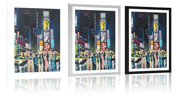 Plakat z passe-partout kolorowy Nowy York