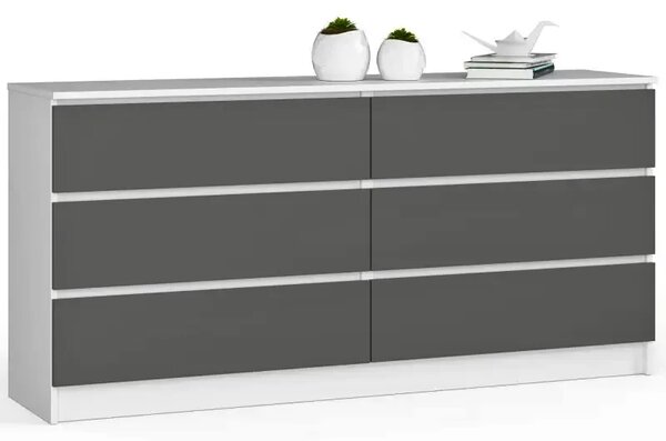 Nowoczesna Komoda Biały Z Szufladami + Grafit M7-Z19