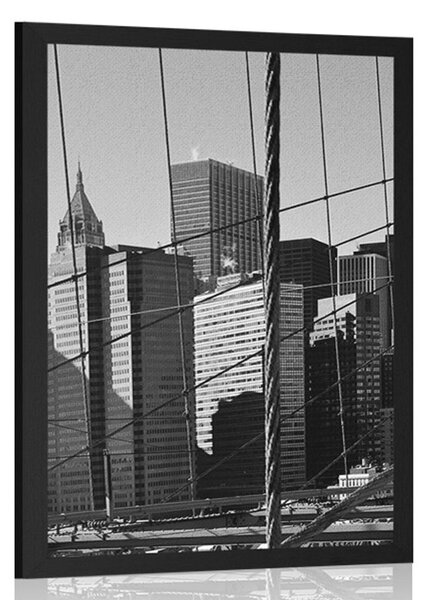 Plakat Manhattan w czerni i bieli