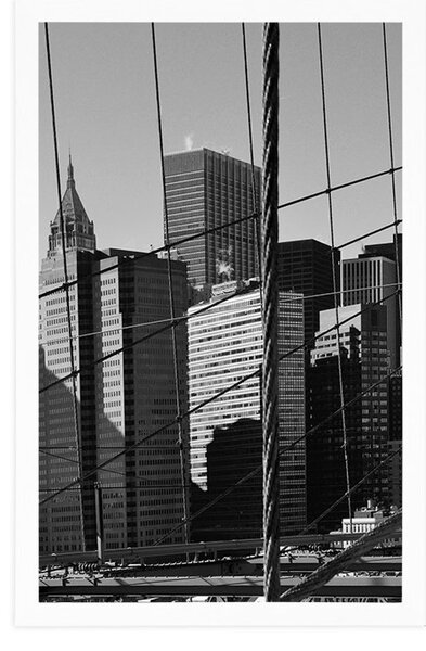 Plakat Manhattan w czerni i bieli