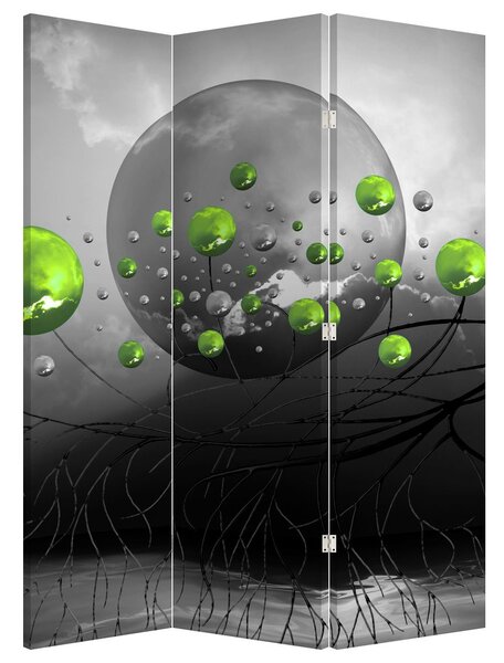 Parawan - Zielona abstrakcyjna kula (126x170 cm)