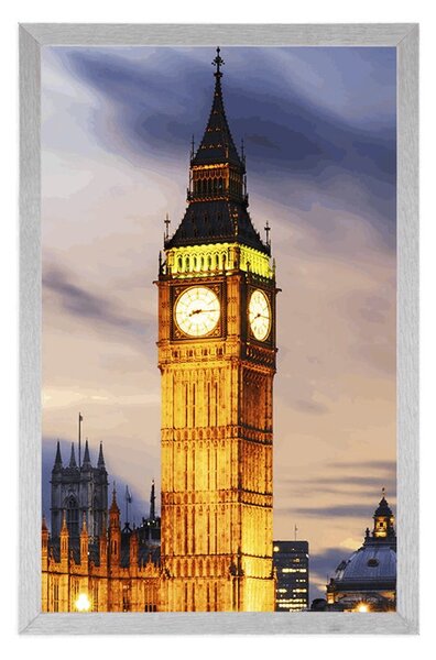 Plakat Big Ben w Londynie nocą