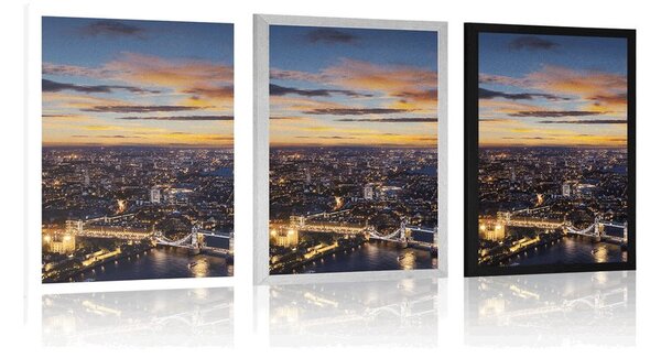 Plakat widok z lotu ptaka na Tower Bridge