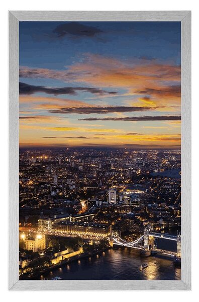 Plakat widok z lotu ptaka na Tower Bridge
