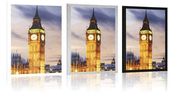 Plakat Big Ben w Londynie nocą