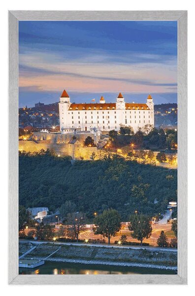 Plakat widok na zamek w Bratysławie