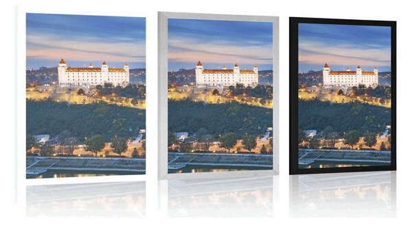Plakat widok na zamek w Bratysławie
