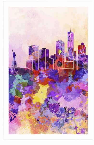 Plakat Nowy Jork w akwareli